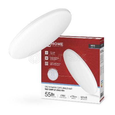 Светильник светодиодный NEO SIMPLE-5565-WH 55Вт 6500К 4400лм 230В 375х59мм бел. IN HOME 4690612060828 изображение, фото