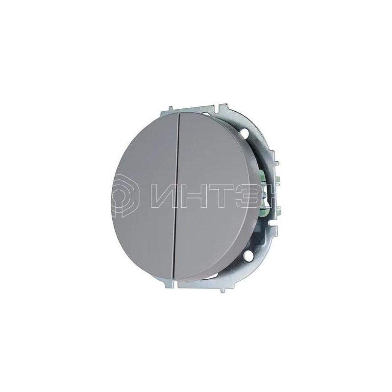 Выключатель 2-кл. СП O Systeme ElectricN 10А IP20 механизм сер. матов. LEZARD 743-7488-101 изображение, фото