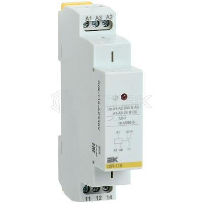 Реле промежуточное OIR 1 конт. (16А) 230В AC IEK OIR-116-AC230V изображение, фото