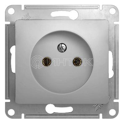 Розетка 1-м СП Glossa 16А IP20 без заземл. механизм алюм.  Systeme Electric GSL000341 изображение, фото
