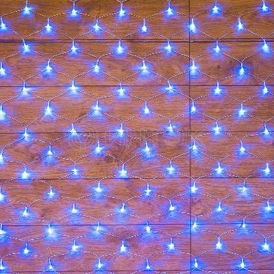 Гирлянда светодиодная "Сеть" 1.5х1.5м 150LED син. 12Вт IP20 провод ПВХ прозр. Neon-Night 215-123 изображение, фото