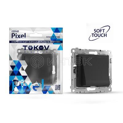 Вывод кабеля СП Pixel IP20 механизм карбон TOKOV ELECTRIC TKE-PX-CP-C14 изображение, фото