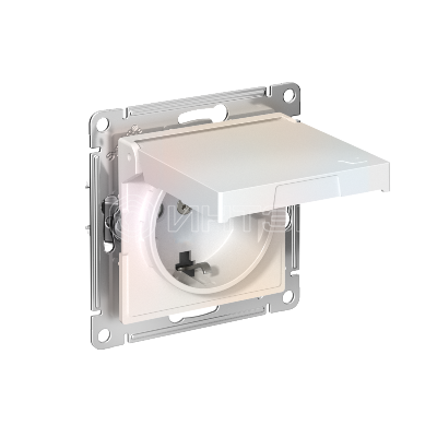 Розетка AtlasDesign 16А IP20 с заземл. защ. шторки с крышкой быстрозажим. клем. механизм жемчуж. Systeme Electric ATN000446S изображение, фото