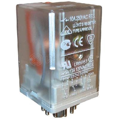 Реле 10А 220В DC 3CO R15-2013-23-1220-WTLD мех. инд. тест-кнопка светодиод. выпрям. Relpol A8130-804616 изображение, фото