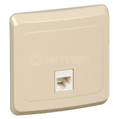 Розетка компьютерная 1-м СП Этюд RJ45 кат.5E крем. Systeme Electric KOMC-001K изображение, фото