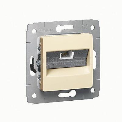 Розетка телефонная 1-м СП Cariva RJ11 4 контакт. механизм сл. кость  Legrand 773738 изображение, фото