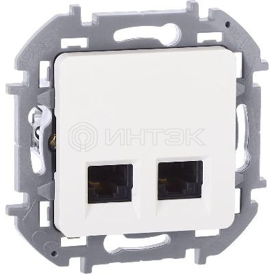 Розетка компьютерная 2-м Inspiria RJ45 кат.5E UTP бел. IEK 673835 изображение, фото