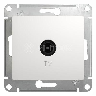 Розетка телевизионная проходная TV 1-м СП Glossa 4дБ механизм бел.  Systeme Electric GSL000192 изображение, фото