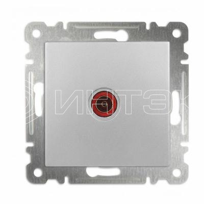 Розетка телевизионная проходная TV СП Karea 16А IP20 механизм дым. серебр. Makel 57065007 изображение, фото