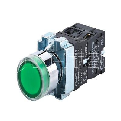 Кнопка управления NP2-BW3365 плоская 1НО+1НЗ AC/DC230В (LED) IP40 (R) зел. CHINT 574365 изображение, фото