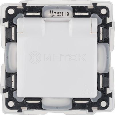 Розетка 1-м СП Valena Life 16А IP44 250В 2P+E защ. шторки с крышкой механизм бел. Legrand 753119 изображение, фото