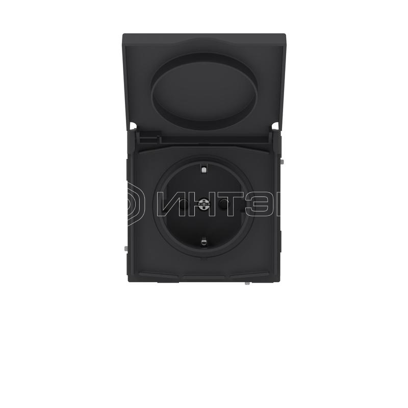Розетка силовая KANT IP44 2P+E защ. шторки с крышкой черн. уголь DKC 7012013 изображение, фото