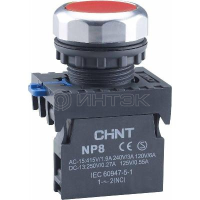 Кнопка управления NP8-01BN/4 без подсветки красн. 1НЗ IP65 (R) CHINT 667231 изображение, фото