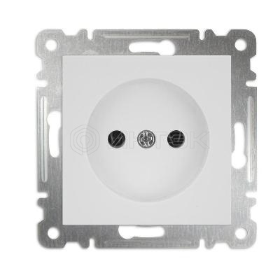 Розетка 1-м СП Karea 10А IP20 без заземл. механизм бел. Makel 57001022 изображение, фото