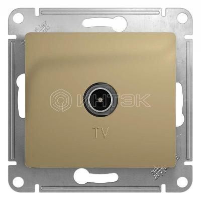 Розетка телевизионная TV Glossa коннектор механизм титан  Systeme Electric GSL000493 изображение, фото