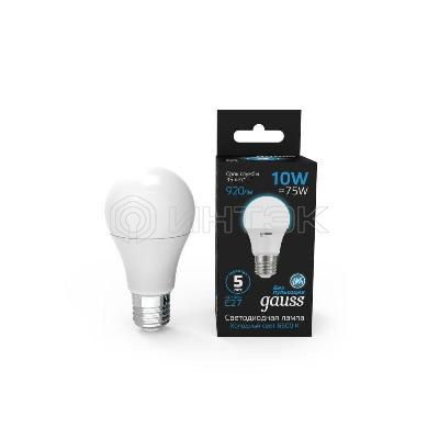 Лампа светодиодная Black 10Вт A60 грушевидная 6500К холод. бел. E27 920лм GAUSS 102502310 изображение, фото