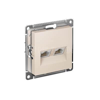 Розетка компьютерная 2-м AtlasDesign RJ45 кат.5E механизм беж.  Systeme Electric ATN000285 изображение, фото