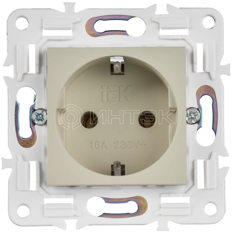 Розетка SKANDY 16А с заземл. без защ. шторок SK-R05B беж. IEK SK-R11-16-K10 изображение, фото
