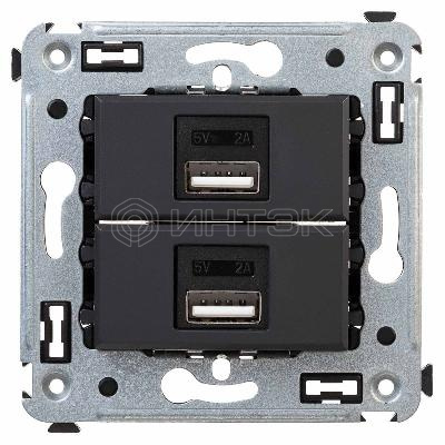 Устройство зарядное USB СП Avanti "Черный матовый" DKC 4412543 изображение, фото