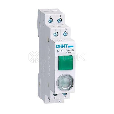 Кнопка модульная NP9-10D3/1 с подсветкой 1НО AC/DC 230В зел. (R) CHINT 584054 изображение, фото
