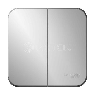Выключатель 2-кл. ОП Blanca 10А IP20 (сх. 5) 250В с изолир. пластиной алюм.  Systeme Electric BLNVA105013 изображение, фото