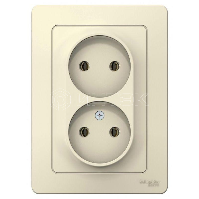 Розетка 2-м СП Blanca 16А IP20 250В без заземл. без защ. шторок молоч.  Systeme Electric BLNRS000022 изображение, фото