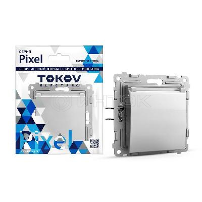 Розетка 1-м СП Pixel 16А IP20 с заземл. защ. шторки с крышкой механизм алюм. TOKOV ELECTRIC TKE-PX-R1ZSW1-C03 изображение, фото