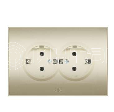 Розетка 2-м СП 1мод. Cosmo 16А IP20 с заземл. титаниум ABB 632-011400-907 изображение, фото