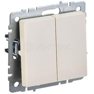 Выключатель проходной 2-кл. СП BRITE ВС10-2-6-БрКр 10А механизм беж. IEK BR-V22-0-10-K10 изображение, фото