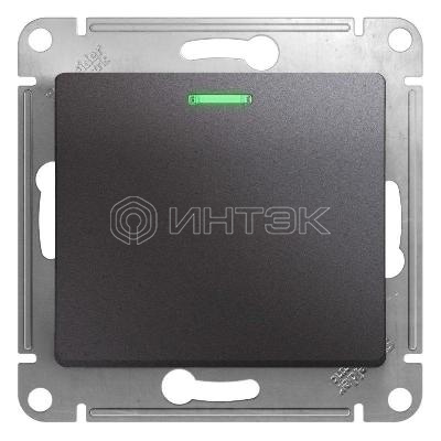 Переключатель проходной 1-кл. СП Glossa 10А IP20 (сх. 6а) 10AX с подсветкой механизм графит Systeme Electric GSL001363 изображение, фото