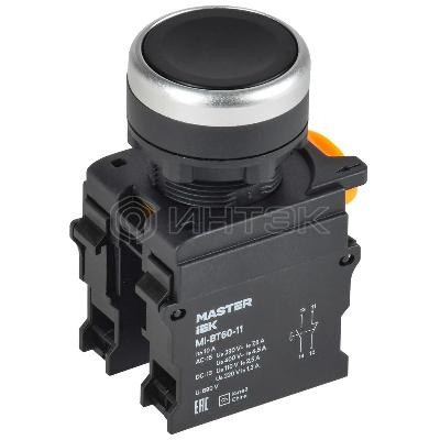 Кнопка d22мм 1НО+1НЗ MASTER черн. IEK MI-BT60-11-3-22-K02 изображение, фото