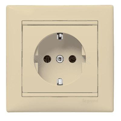 Розетка 1-м СП Valena 16А IP20 230/250В 2P+E с заземл. на винтах в сборе сл. кость Legrand 774323 изображение, фото