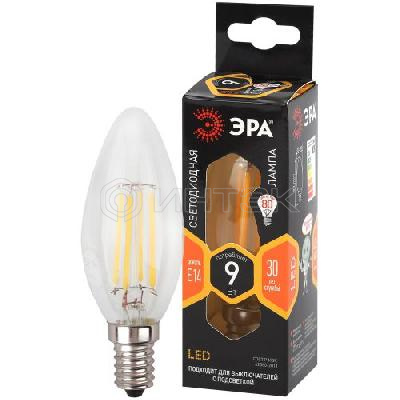 Лампа светодиодная филаментная F-LED B35-9w-827-E14 B35 9Вт свеча E14 тепл. бел. ЭРА Б0046991 изображение, фото