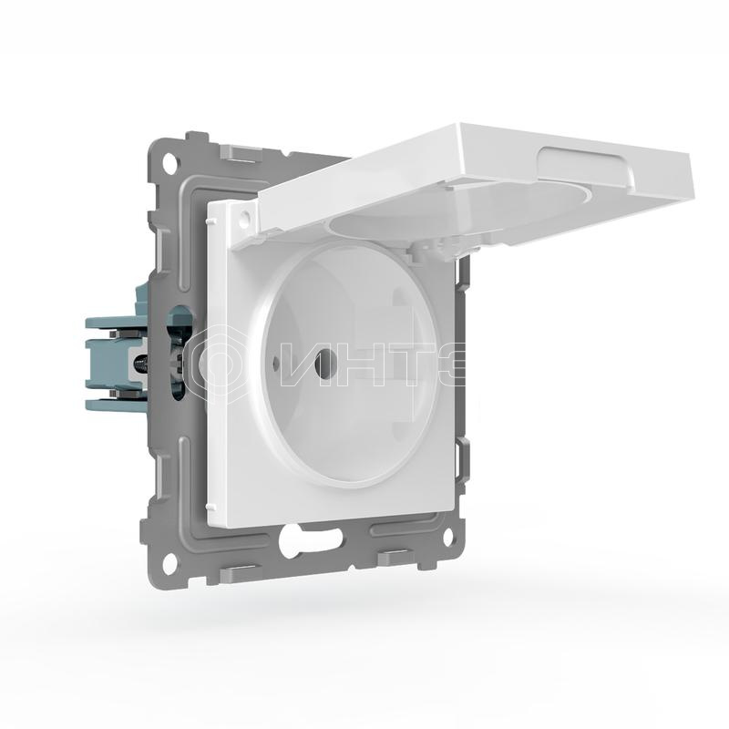 Розетка 1-м СП Pixel IP44 с заземл. с крышкой механизм бел. TOKOV ELECTRIC TKE-PX-R1ZSW1-C01-IP44 изображение, фото