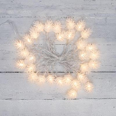 Гирлянда светодиодная "Шишки" 5м 30LED тепл. бел. 1.8Вт IP20 с контроллером 8 режимов провод ПВХ прозр. Neon-Night 303-069 изображение, фото