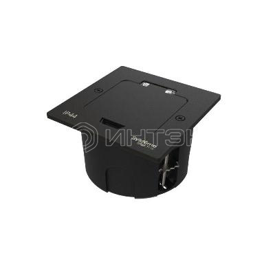 Лючок MultiDesk MDK20 на 2мод. IP44 с монтажной коробкой для стены фальшпола стола черн. матов. Systeme Electric MDK20102MBA изображение, фото