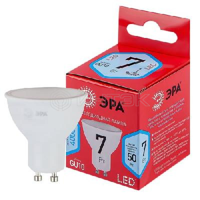 Лампа светодиодная RED LINE LED MR16-7W-840-GU10 R 7Вт MR16 софит 4000К нейтр. бел. GU10 Эра Б0049640 изображение, фото