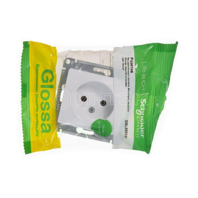 Розетка 1-м СП Glossa 16А IP20 без заземл. механизм бел.  Systeme Electric GSL000141 изображение, фото