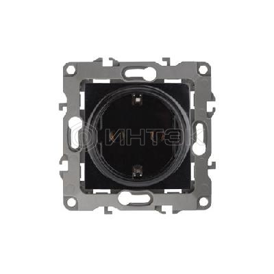 Розетка 1-м СП Эра12 12-2001-06 16А IP20 16AX 250В 2P+E Schuko без монтаж. лапок механизм черн. Эра Б0014686 изображение, фото