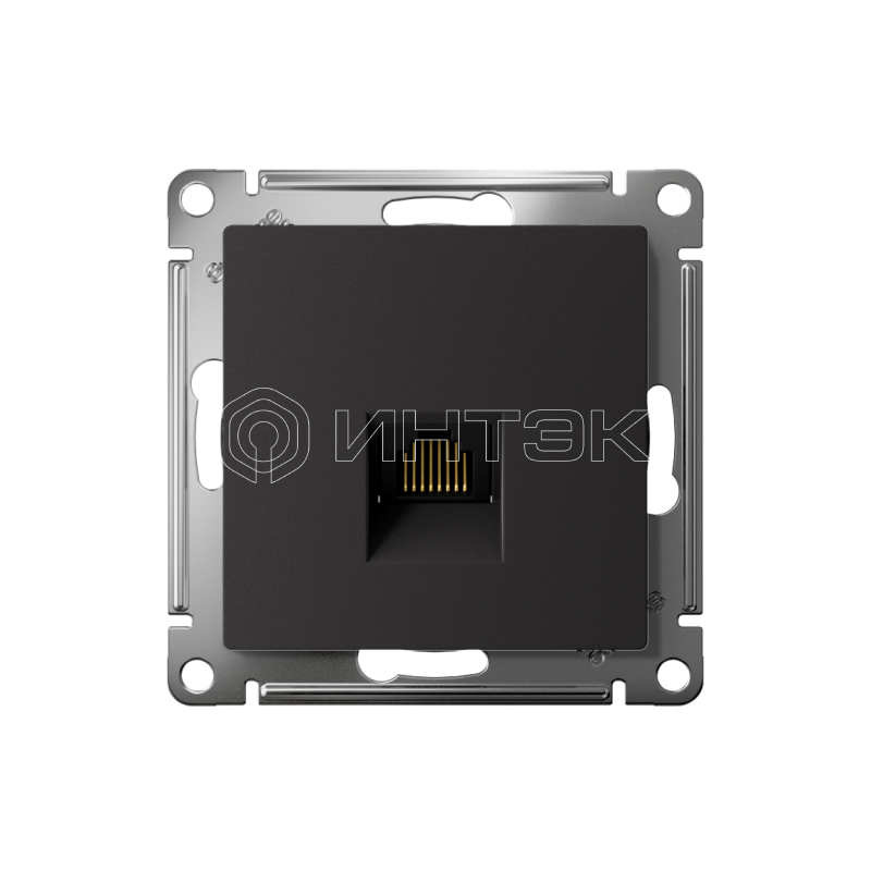 Розетка компьютерная 1-м AtlasDesign RJ45 кат.5E механизм карбон  Systeme Electric ATN001083 изображение, фото