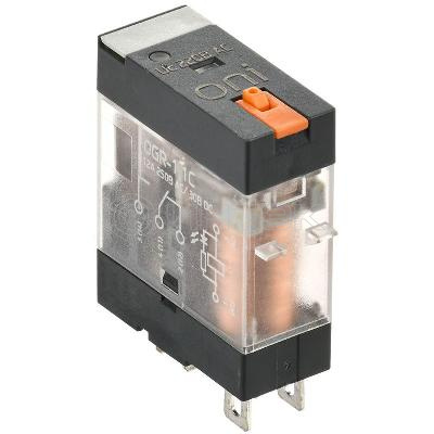 Реле общего назначения OGR-1 1C 220В AC с LED и тест. кнопкой ONI OGR-1-1C-AC220V-L-B изображение, фото