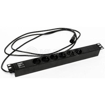Блок розеток 6-м 10А SHE19-6SH-S-2.5IEC Schuko горизонт. с выкл. шнур 2.5м Hyperline 397027 изображение, фото