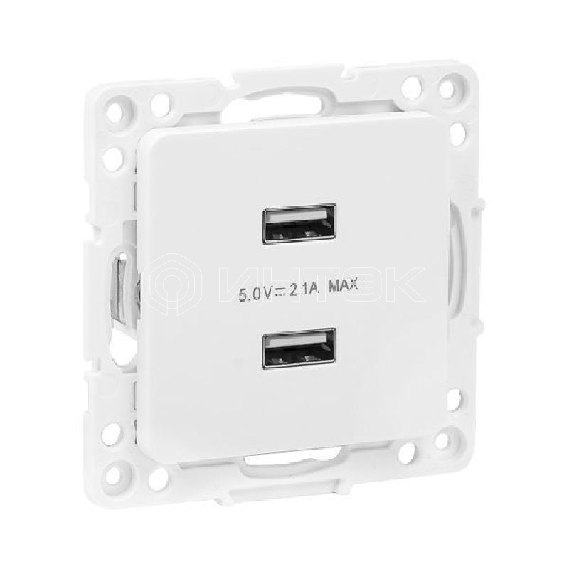 Розетка USB 2-м Стокгольм 2.1А механизм бел. PROxima EKF EYR16-028-10-2USB изображение, фото