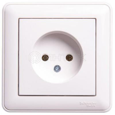 Розетка 1-м СП W59 16А IP20 без заземл. без защ. шторок в сборе бел.  Systeme Electric RS16-153-18 изображение, фото