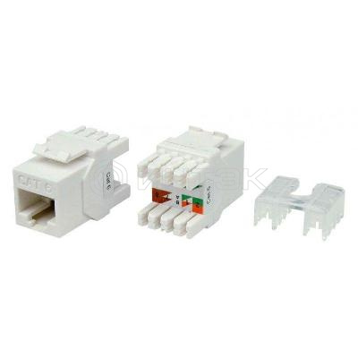 Вставка Keystone Jack RJ45 (8P8C) кат.6 180град. KJ8-8P8C-C6-180-WH бел. Hyperline 426189 изображение, фото
