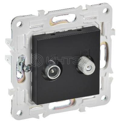 Розетка двойная TV+SAT SKANDY SK-A13Bl черн. IEK SK-AF20-O-K02 изображение, фото