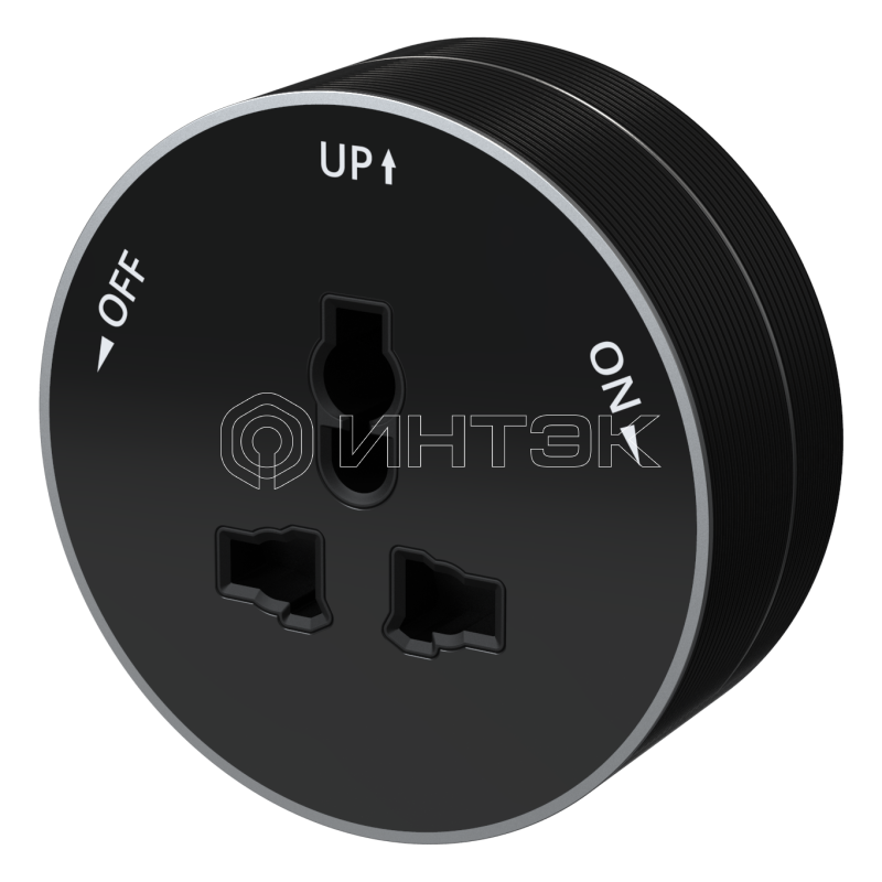 Розетка MultiTrack 13А 250В универс. круглая антрацит Systeme Electric MTK13002B изображение, фото