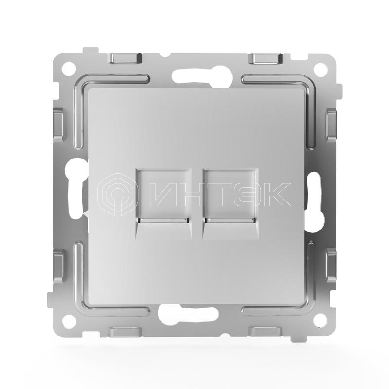 Розетка компьютерная 2-м СП Pixel RJ45 кат.5E механизм алюм. TOKOV ELECTRIC TKE-PX-RC2-C03 изображение, фото