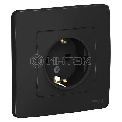 Розетка 1-м СП Blanca 16А IP20 250В с заземл. без защ. шторок антрацит  Systeme Electric BLNRS001016 изображение, фото