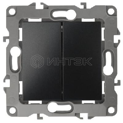 Выключатель 2-кл. СП Эра12 10А IP20 12-1104-05 250В 10AX антрацит Эра Б0014649 изображение, фото